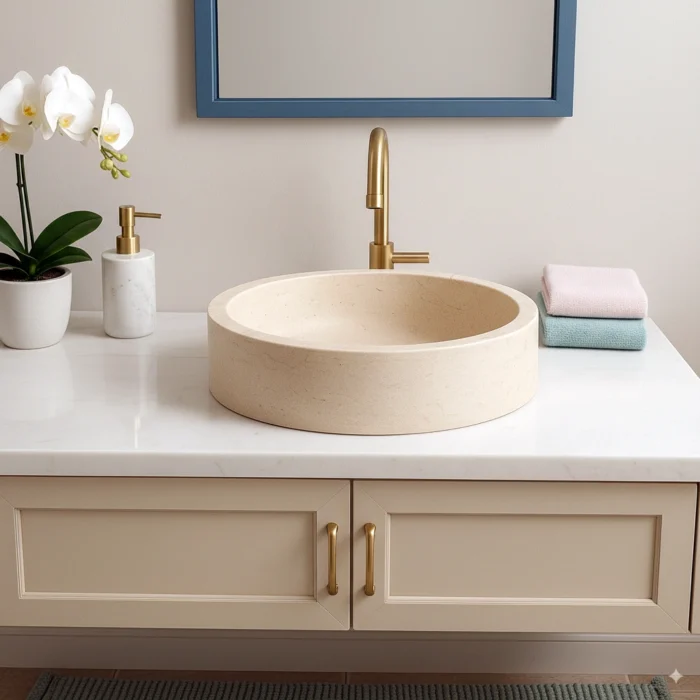 Serena Crema Yuvarlak Lavabo