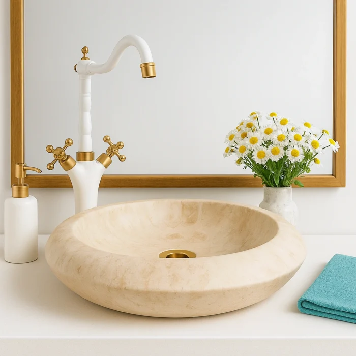 Ivory Elegance Traverten Mermer Lavabo