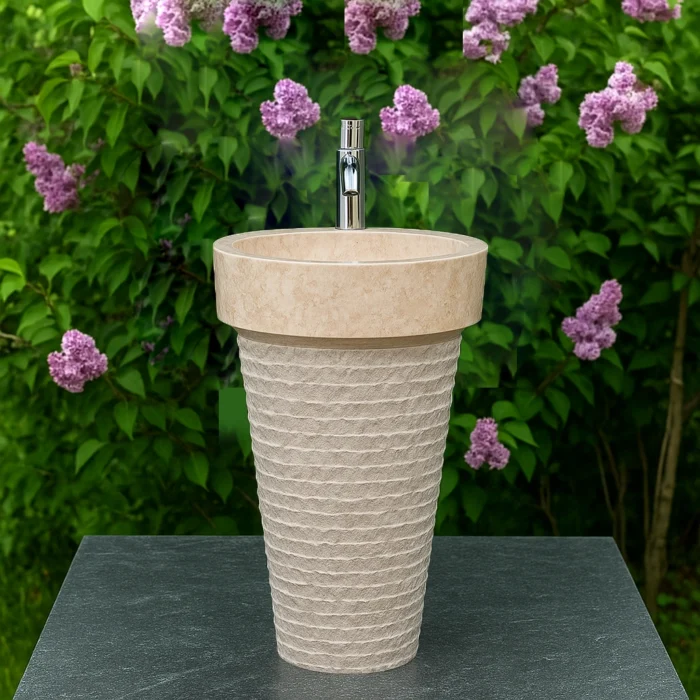 Vortex Ayaklı Mermer Lavabo